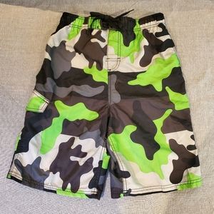 Kanu Surf Boys Swim Trunks Board Shorts  L 14 16 Green Black Gray Camo
